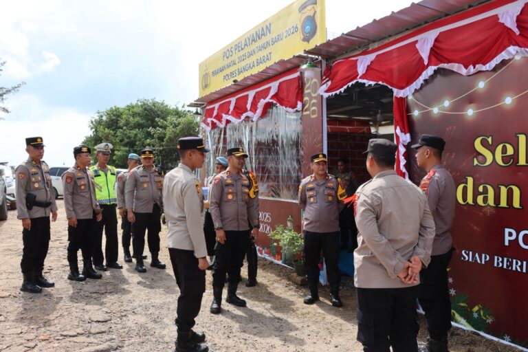 Guna Memastikan Pengamanan Nataru Maksimal, Kapolres Bangka Barat Cek 4 Pos Pengamanan
