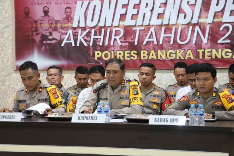 Selama Tahun 2025, Polres Bangka Tengah Berhasil Mengungkap 183 Kasus Tindak Pidana